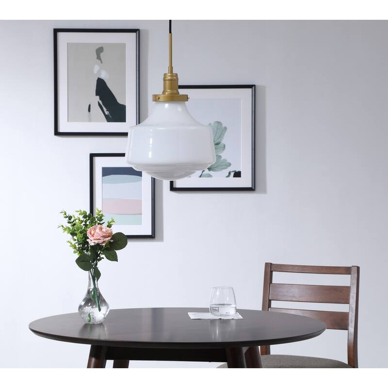 Klyli 11-inch 1-light Frosted Glass Hanging Pendant