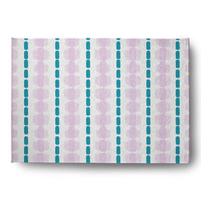 Watercolor Stripe Spring Chenille Rug - Purple-Blue - 5' x 7'