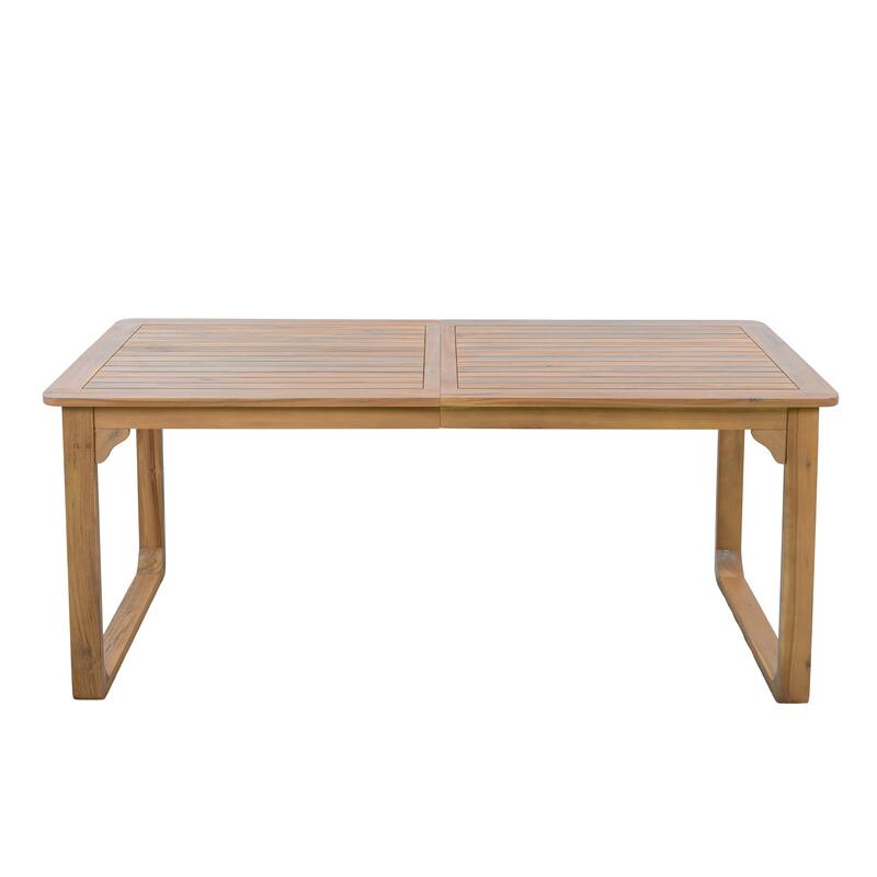 Christopher Knight Home - Ronan Outdoor Acacia Wood Dining Set with Rope Back Chairs & Curved Leg Dining Table, Teak Finish