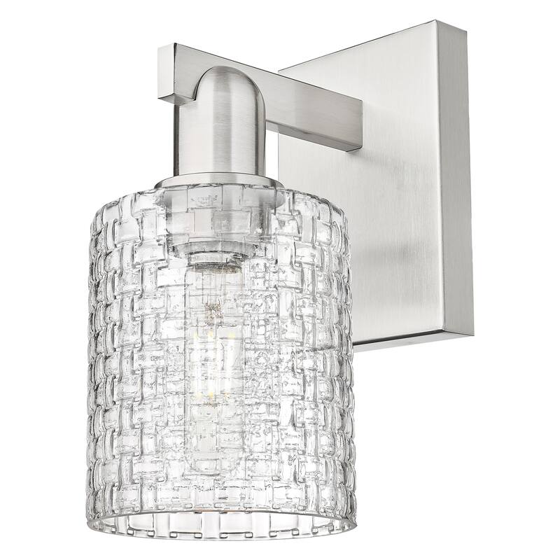 Innovations Lighting Endless Possibilities Arcadia - Cobbleskill - 1 Light 5" Basketweave Sconce - Brushed Satin Nickel