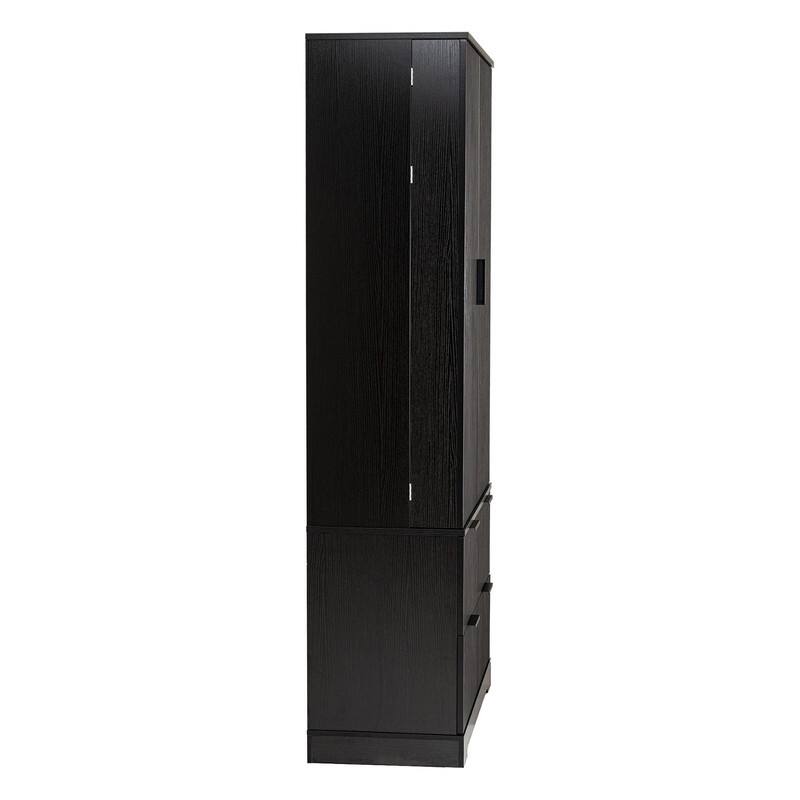72" Fluted Kitchen Pantry Cabinet, Freestanding Cupboard Storage Cabinet with 2 Drawers for Smart Organization