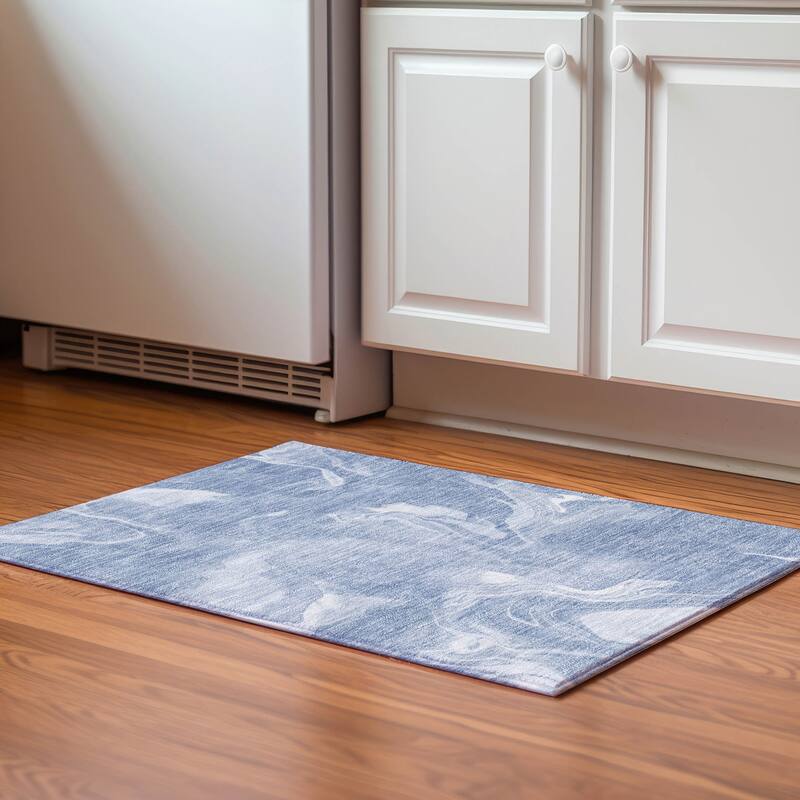 Premium Washable Super Soft Abstract Mayfield Rug - Blue - 1' 8" x 2' 6" - Rectangle