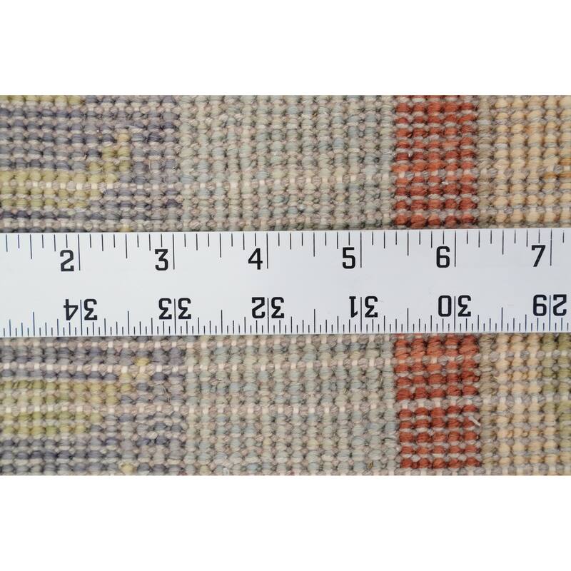 Hand Knotted Oriental 100% Wool Carpet Modern Geometric Oranges & Rust Gabbeh Area Rug - 12' 3'' X 9' 2''