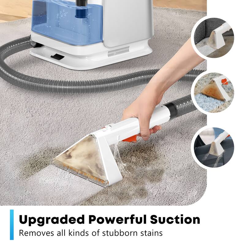 Portable Carpet Cleaner Machine for Pets, Upholstery & Car Interior, Powerful Spot Cleaner with Dual Water Tanks