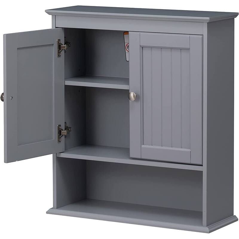 Spirich-Bathroom Wall Spacesaver Storage Cabinet Over The Toilet with Door , Wooden, White