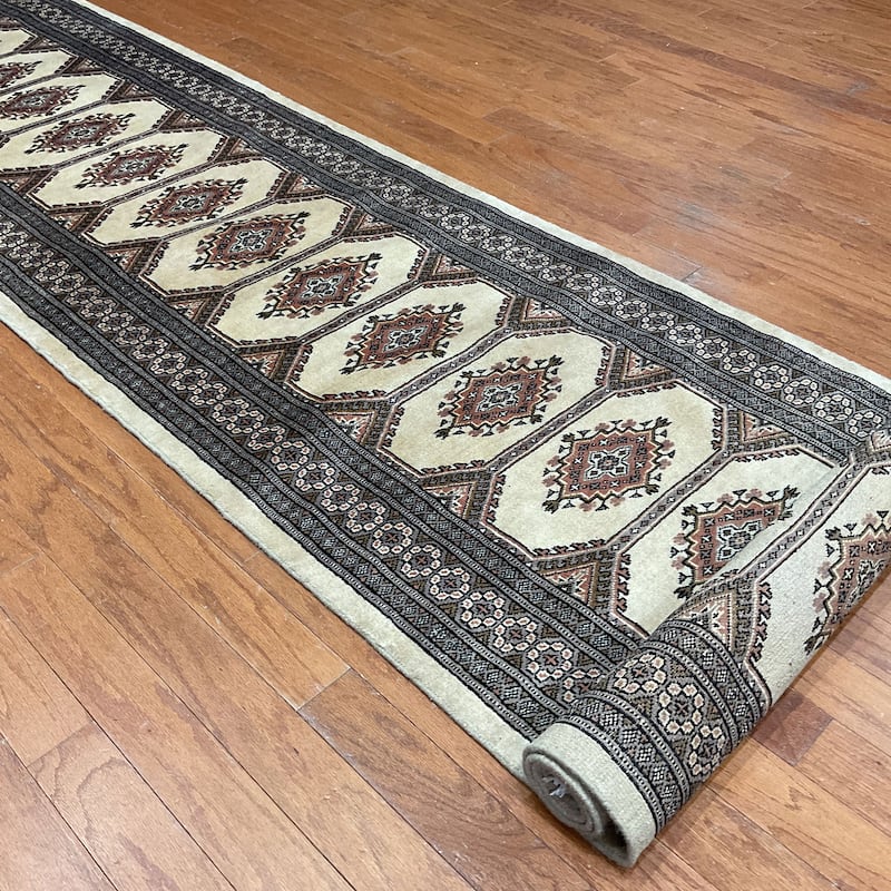 HERAT ORIENTAL Handmade One-of-a-Kind Bokhara Wool Runner - 2'8 x 13'2