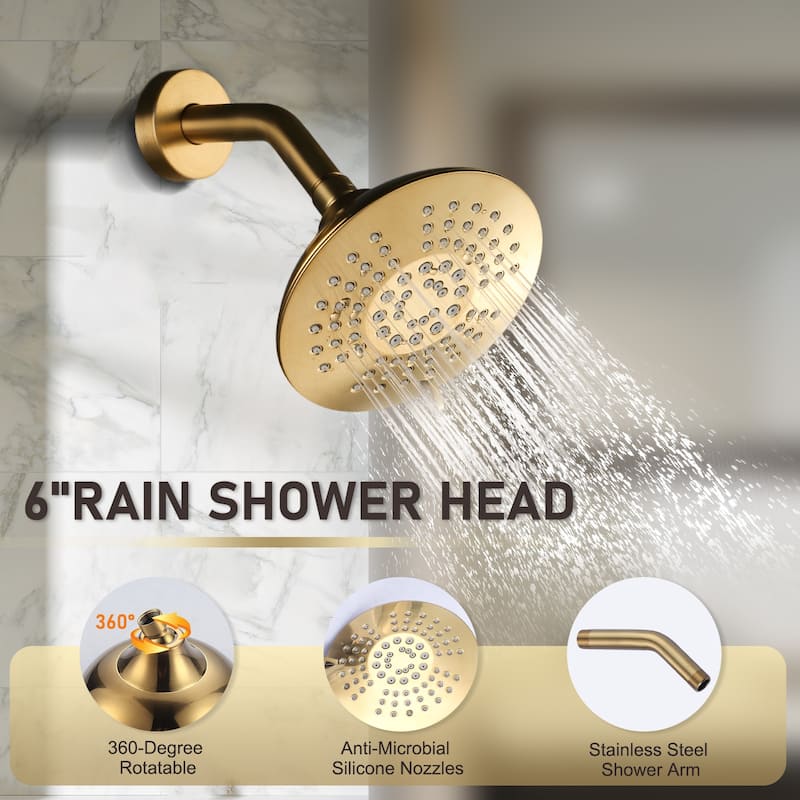 WOWOW Single Handle 5-Spray Shower Faucet with Valve