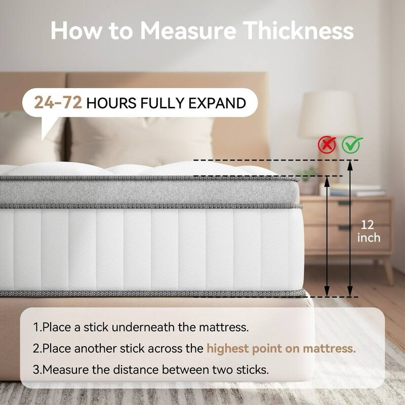 SweDrea 12 in. Firm Gel Memory Foam Mattress with CertiPUR-US and Oeko-TEX , Featuring Bamboo Charcoal Absorption.