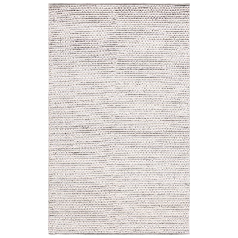 Martha Stewart by SAFAVIEH, Handmade Lisaveta Modern Wool Rug - 5' x 8' - Ivory/Light Grey