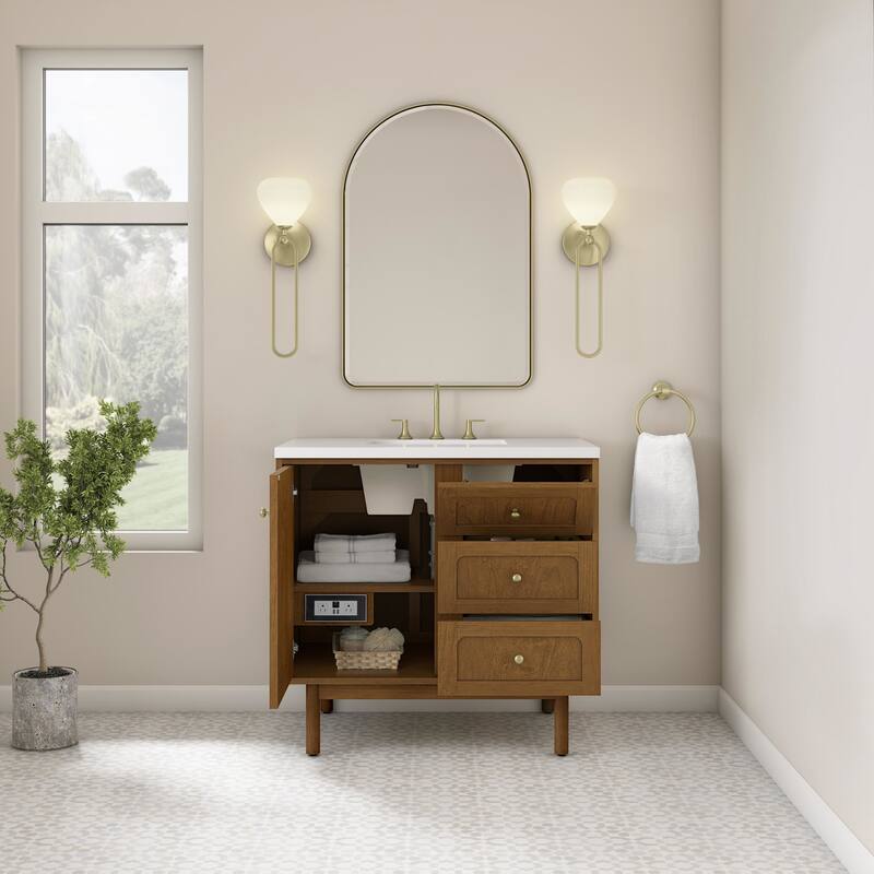 James Martin Vanities 545-V36-3WZ Laurent 36" Single Basin Poplar Wood