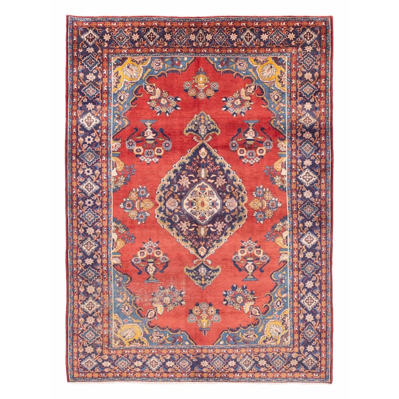 ECARPETGALLERY Hand-knotted Anadol Red Wool Rug - 6'9 x 9'4