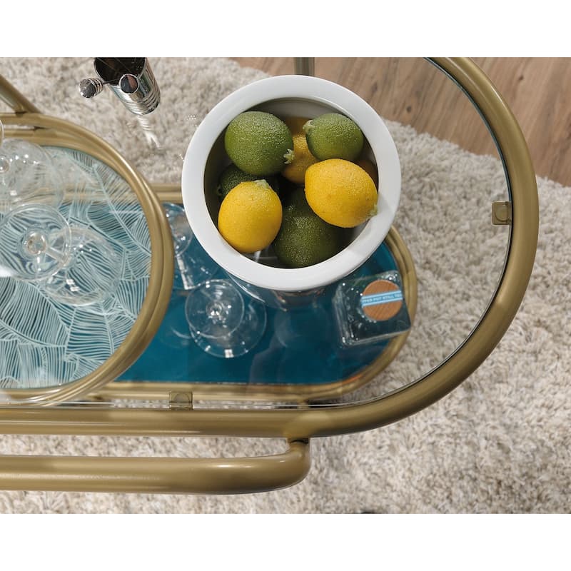 Coral Cape Bar Cart Metal/glass