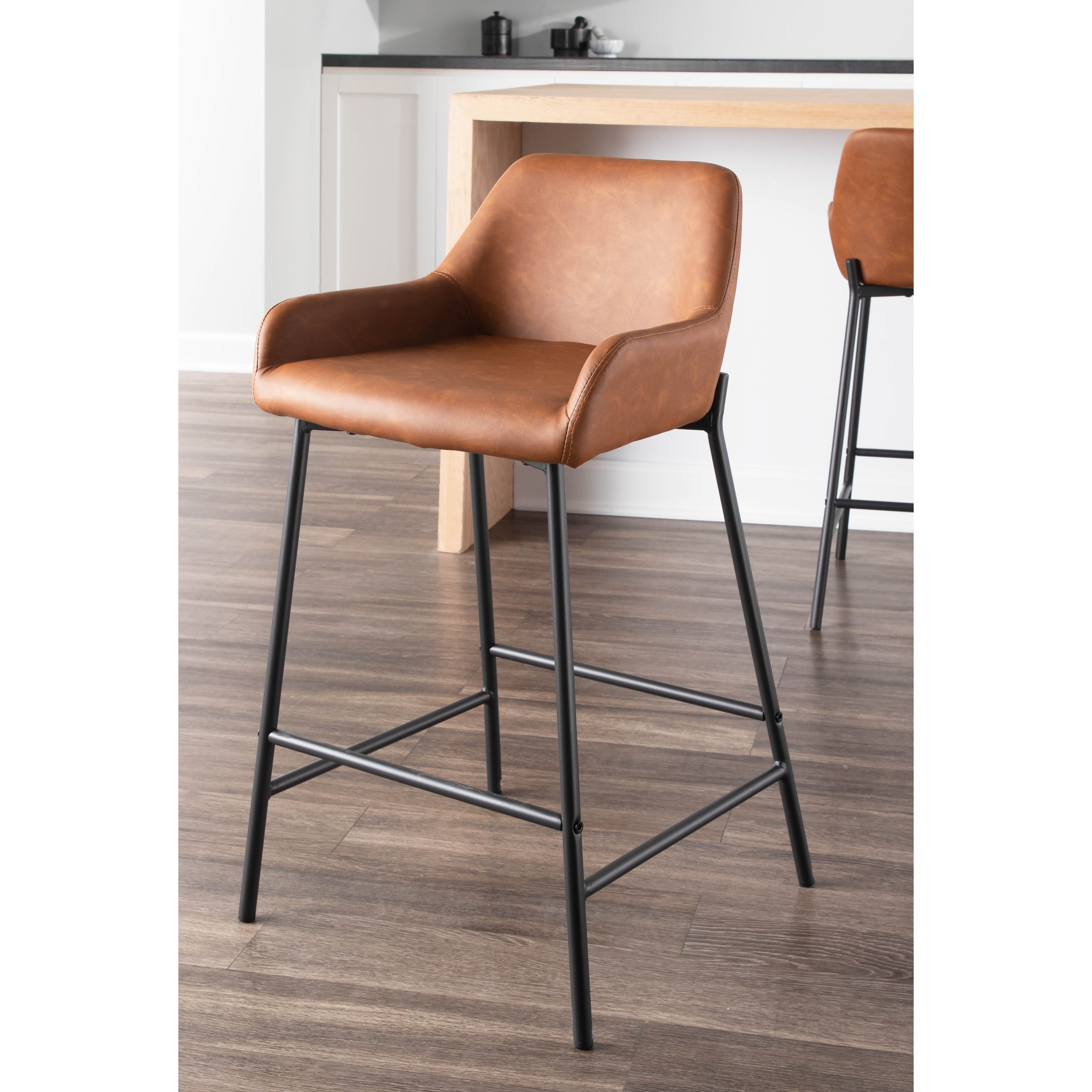 Carbon Loft Galotti Industrial Counter Stools Set of 2 N A