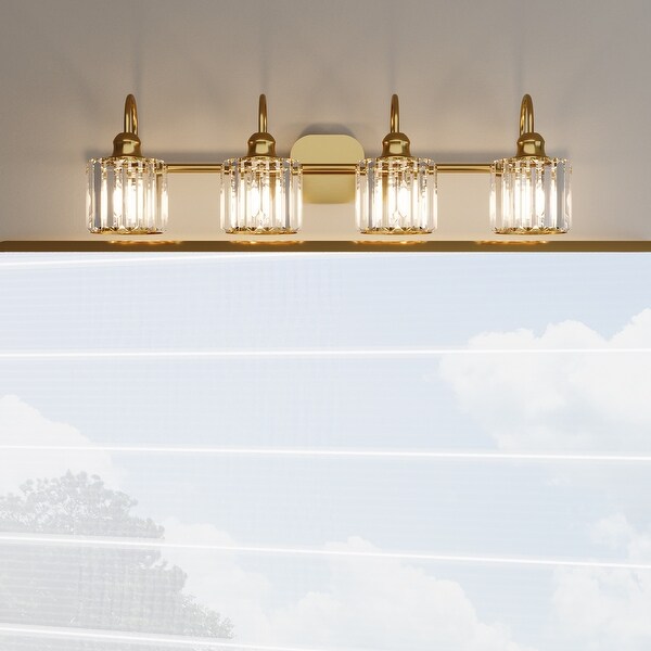 ExBrite Modern Rose Gold 1 2 3 4 5 light Bathroom Dimmable Crystal Vanity Lights Wall Sconces Bed Bath Beyond 34346987