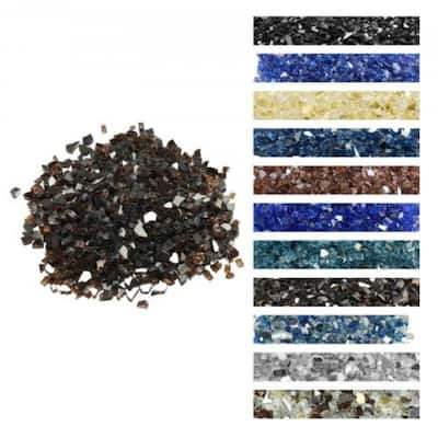Copper Tempered Crushed Glass Fire Pit Glass Rocks 10 lbs Heat Resistant - 1/2 inch