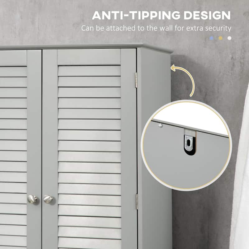Tall Bathroom Cabinet with Adjustable Shelves Anti Tilt Design and Space Saving Storage - 23.5" W x 11.75" D x 71.75" H
