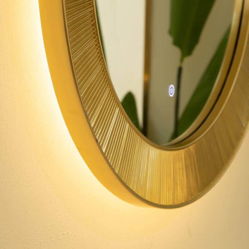 Cyclis Thick Gold Frame PU Art Decorative Mirror - Bathroom, Bedroom, Living Room - Golden,Silver