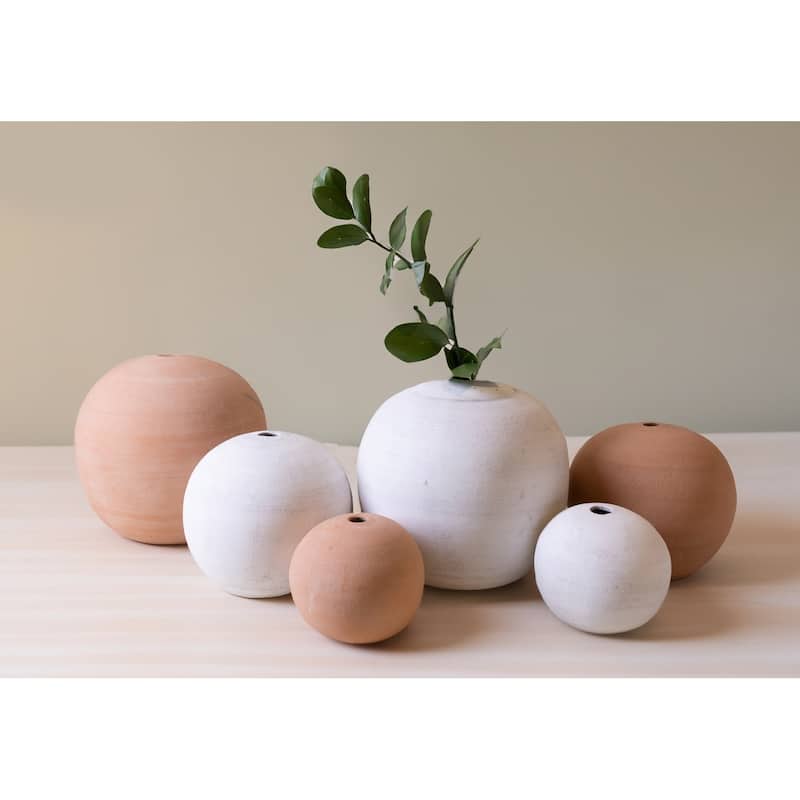 Large Clay Sphere Accent Tabletop Decoration - 20" - Beige