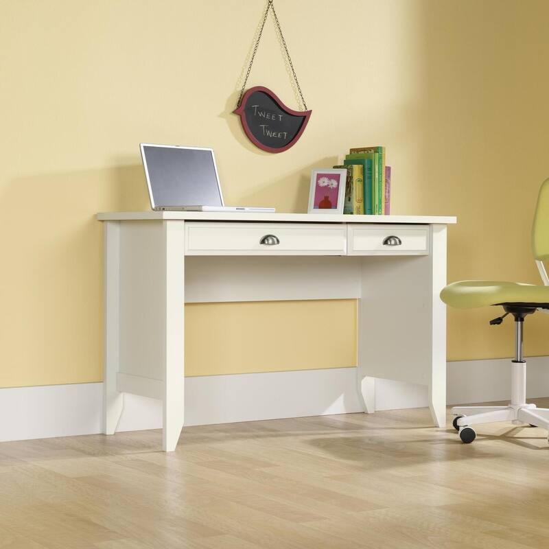 Asian Computer Desk with Drawer & Flip-Down Shelf - 47.5" Wide Workspace for Home Office