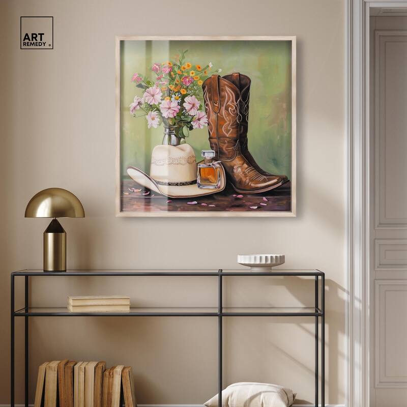 Spring Green Cowboy Necessities Shadowbox by Art Remedy
