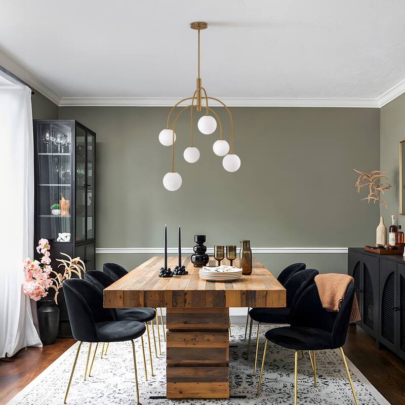 4/6-Light Glass Bubble Dimmable Sputnik Modern Linear Chandelier