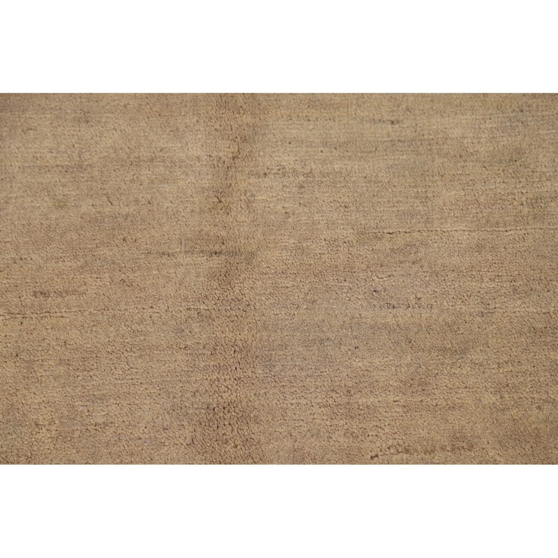 Contemporary Beige Gabbeh Oriental Rug Hand-Knotted Beige Wool Carpet - 2'8"x 4'0"