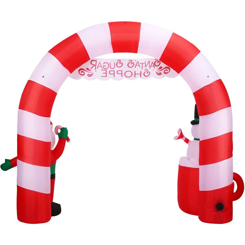 Fraser Hill Farm 9-Ft. Wide Pre-Lit Inflatable Candy Cane Arch