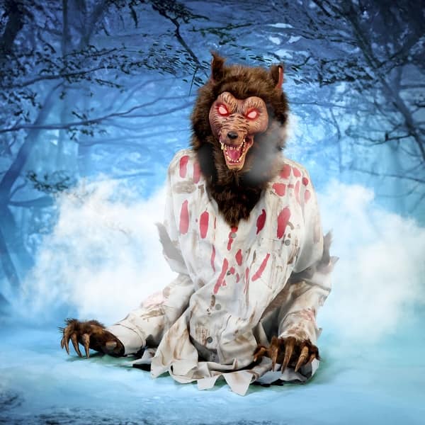 slide 2 of 15, Haunted Hill Farm Howler by Tekky, Premium Halloween Animatronic