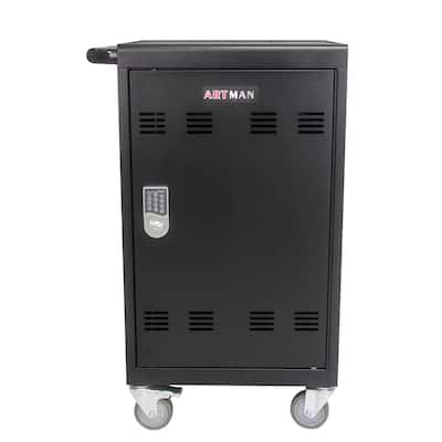 Mobile Charging Cart and Cabinet for Tablets Laptops 30-Device With Combination Lock