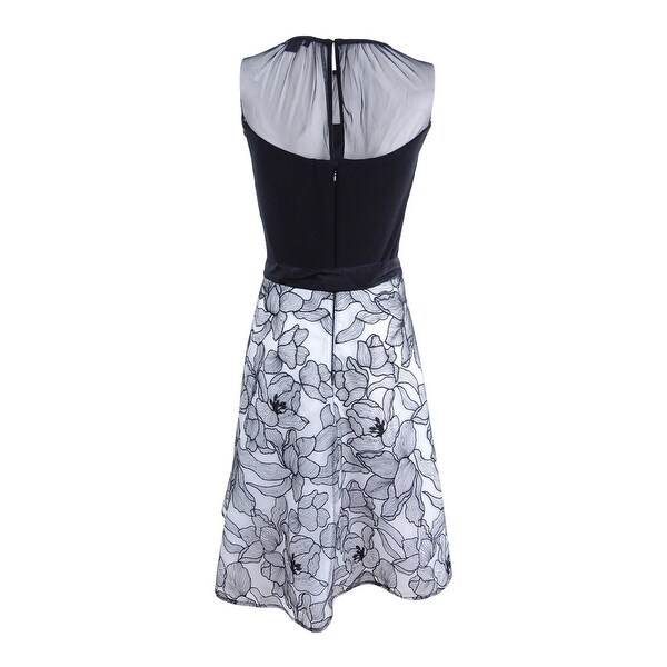 black white embroidered dress