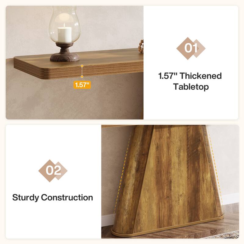 63 Inch Long Console Table, Wooden Sofa Table for Living Room - 63" L x 13.8" W x 31.9" H