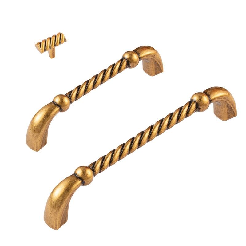 Utopia Alley Naples Cabinet Ring Metal Drawer Pull knob/Pull, Antique European Brass, knobs 1.48"/3.75"/5" center to center