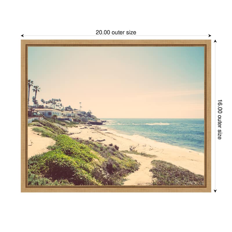 Kate and Laurel Sylvie Vintage Coastal Seaside Beach Framed Canvas by Saint and Sailor Studios