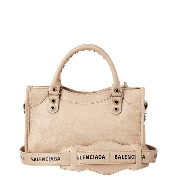 Shop Balenciaga Classic City Logo Strap Mini Leather Shoulder Bag