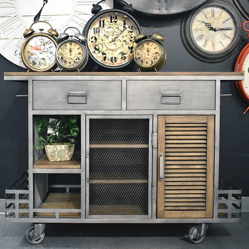 Jaxon Kitchen Island Antiqued Steel - N/A
