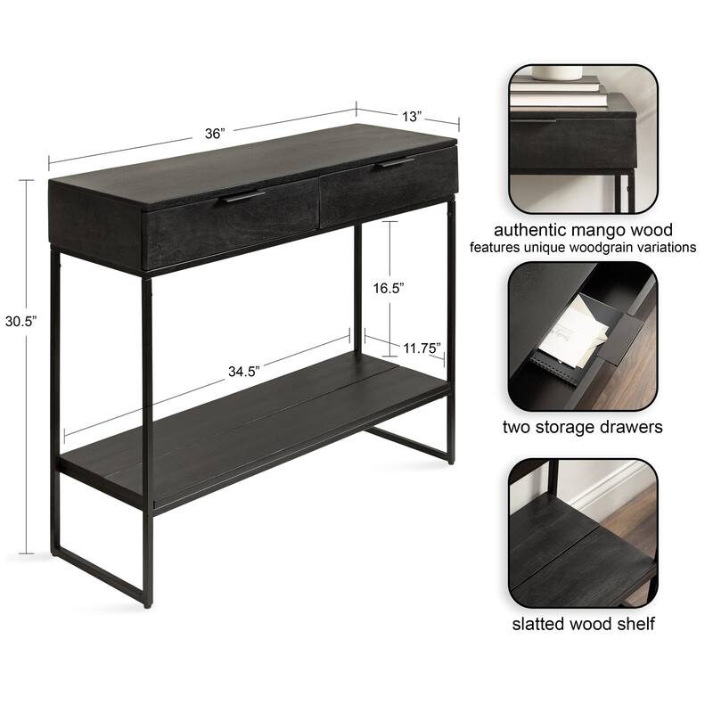 Kate and Laurel Malone Wood and Metal Console Table