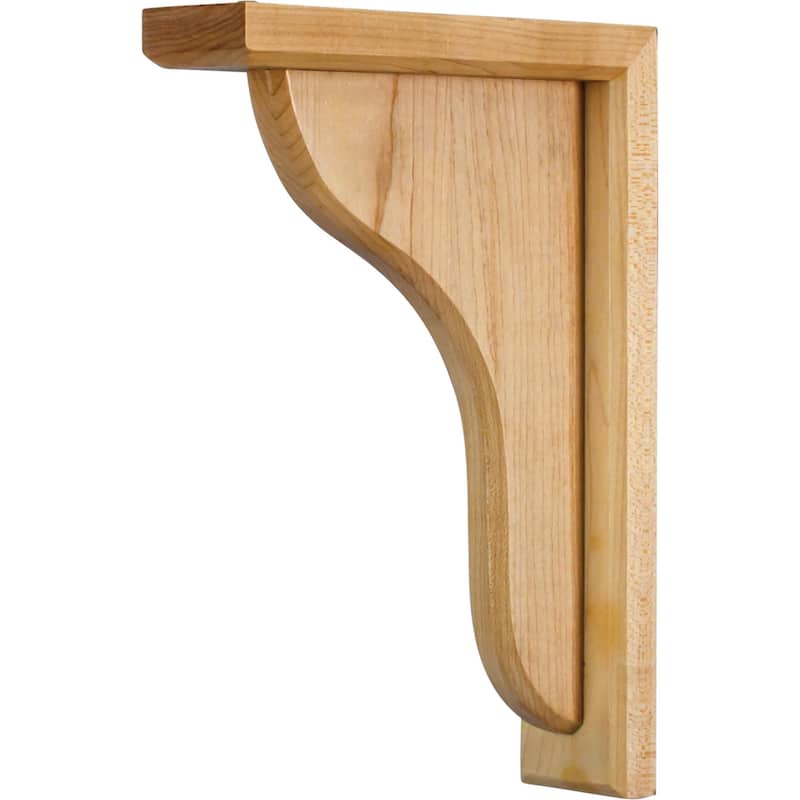 Hardware Resources Corbel with Simple Styling, 10-1/2"H x 2"W x - Natural White Oak