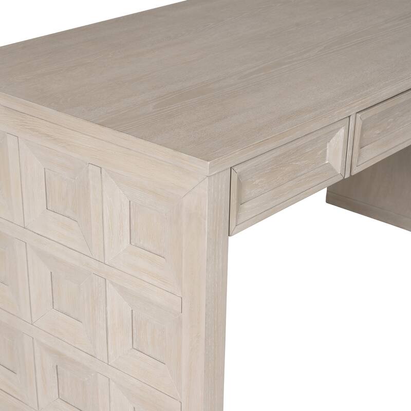 Furniture of America Durem Modern Classic 60" Writing Desk with Drawers and Keyboard Tray