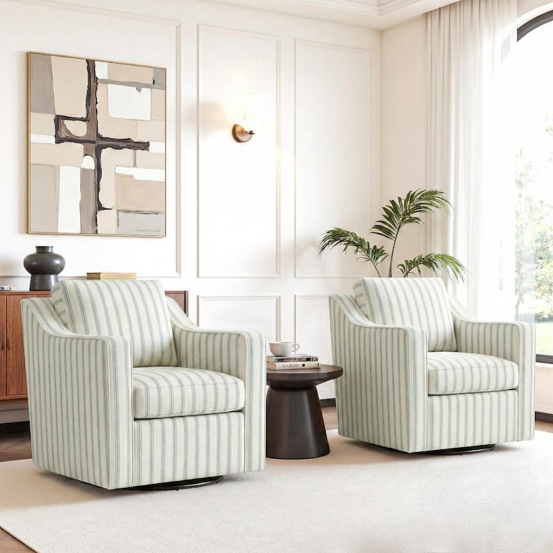 Modern Swivel Upholstered Armchair Accent chair Set of 2