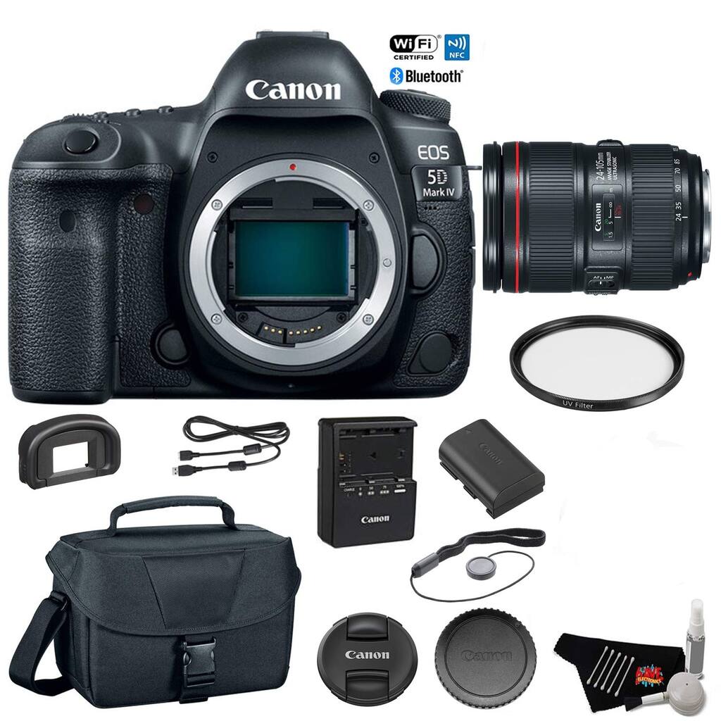 Canon EOS 5D Mark IV Digital SLR Camera 24-105mm f/4L II Lens Bundle - Starter