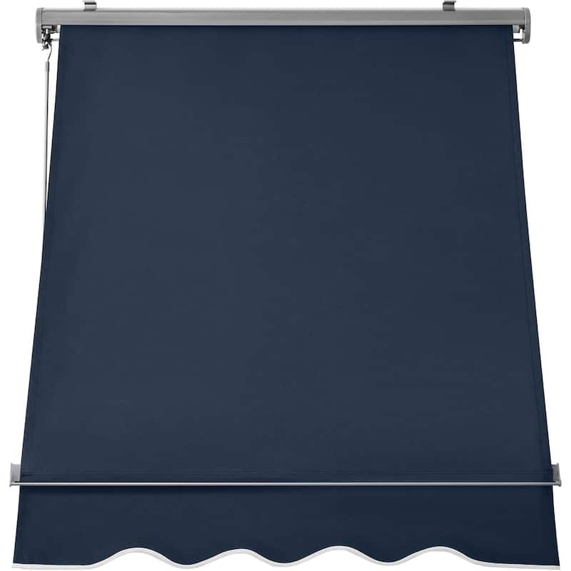 MCombo Patio Window Awnings 50''x55'', Fully Assembled Manual Retractable Sunshade Canopy