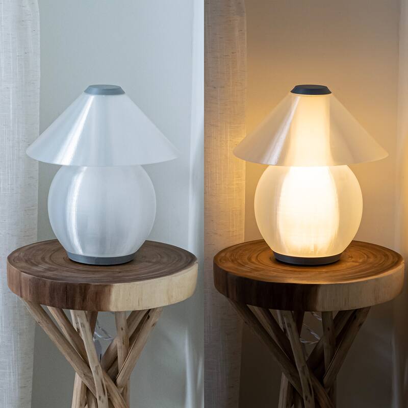 Gema 13" Modern Contemporary Plant-Based PLA 3D Printed Dimmable LED Table Lamp, by JONATHAN Y