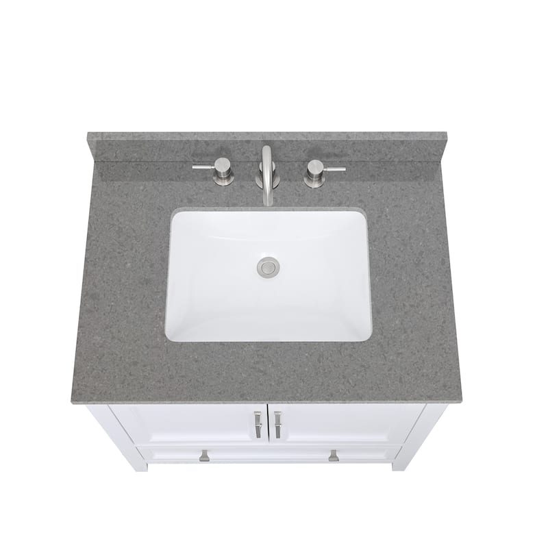 Avanity Quartz Vanity Top with Rectangular Undermount Sinks