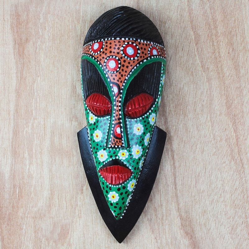 Handmade Face of Kindness African wood mask (Ghana)
