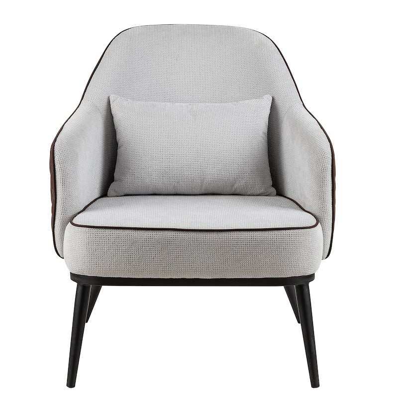 Alsine Grey Transitional Faux Leather Diamond Quilted Accent Chair by Furniture of America