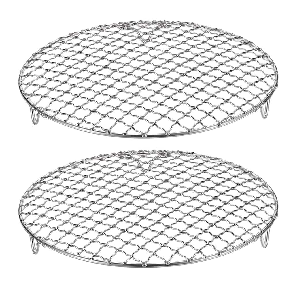 2pcs Round Cooking Rack 8.9" 201 Stainless Steel Barbecue Grill with 20mm Legs - 8.9 Inch
