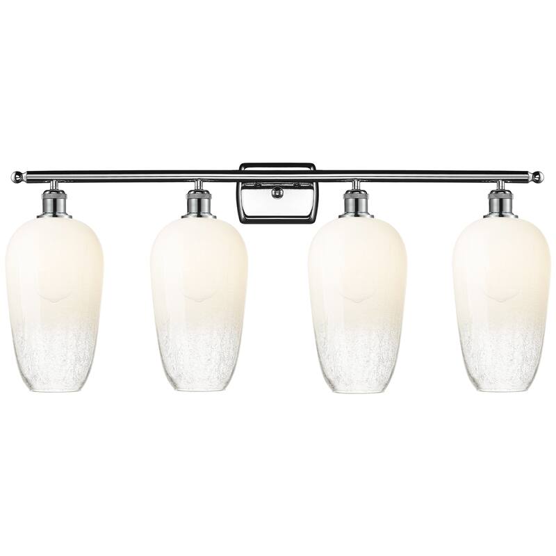 Innovations Lighting Endless Possibilities Ballston - Brookhaven Flute - 4 Light 37" Bath Vanity Light - Polished Chrome/Opal