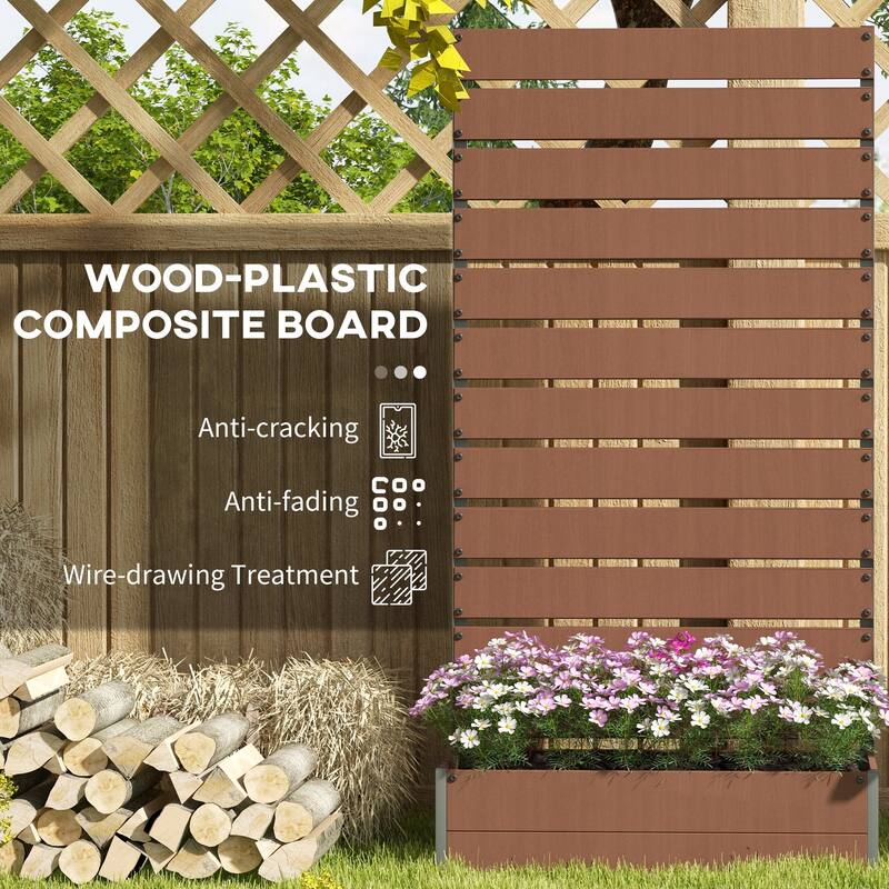 Raised Garden Bed, Slatted Trellis, for Climbing Plant Herb Vegetable