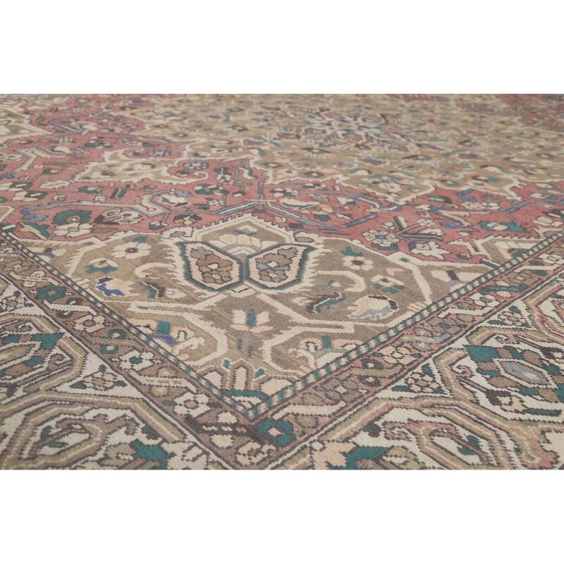 Geometric Bakhtiari Persian Vintage Area Rug Hand-Knotted Wool Carpet - 10'2"x 12'8"
