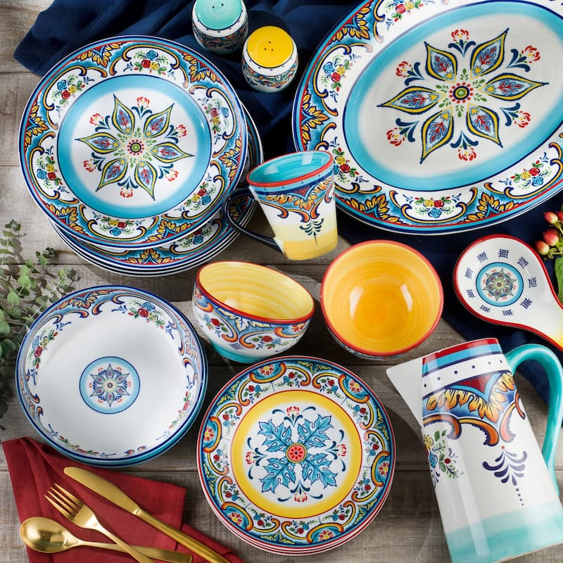 Euro Ceramica Zanzibar 16 Piece Stoneware Dinnerware Set